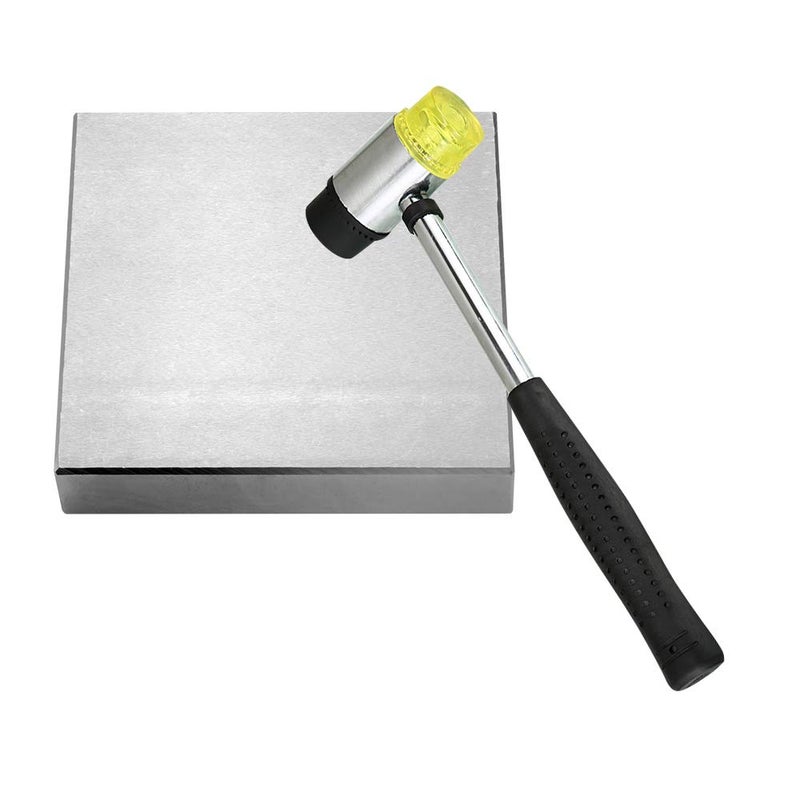 Oudtinx Steel Bench Block 4"x4" Flat Anvil Jewelers Tool Metal Bench Block for Jewelry & Stamping (4''x4''x3/4'') - Image 3